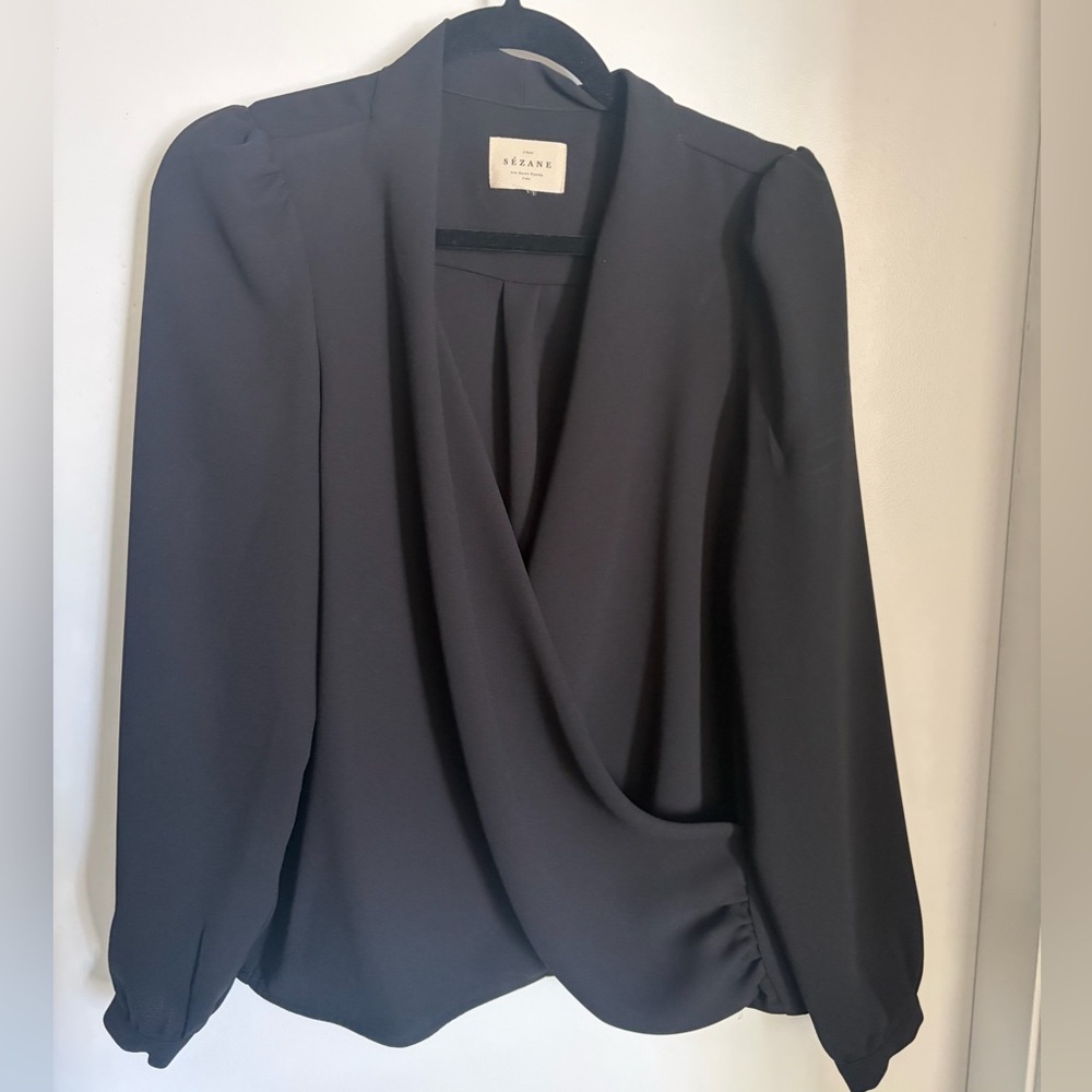 Sezane Black Abélia Blouse